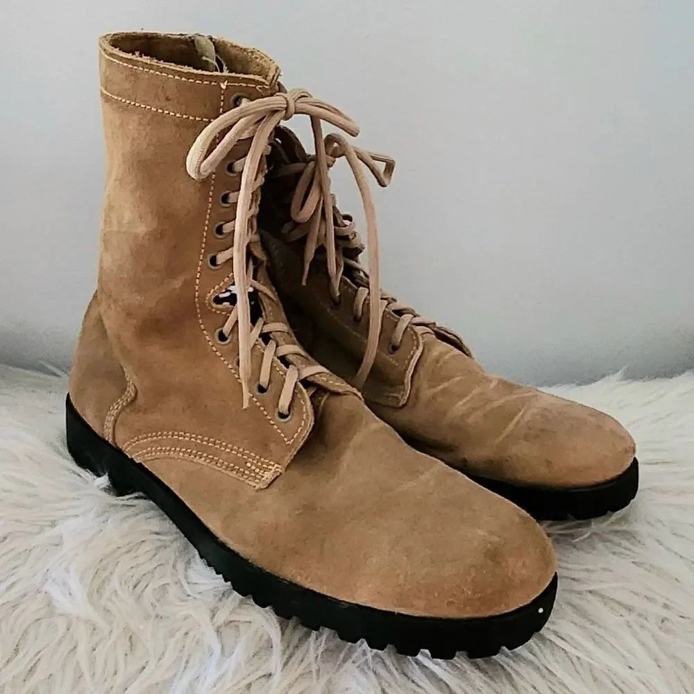 Yesil side zip front lace up jump boots tanmens size EU 45 army boots